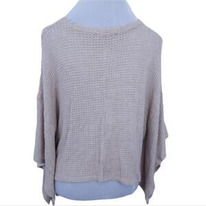 NEW A Beautiful Soul Waffle Knit Beige Tan Top Casual Size 14/16 Short Sleeve